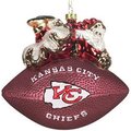 Caseys Kansas City Chiefs Ornament 5 1/2 Inch Peggy Abrams Glass Football 194618899